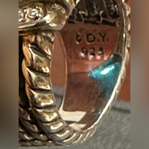 David Yurman Ring Blue Topaz with Diamonds - Picture 10 of 11